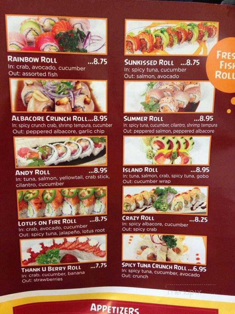 Andy Sushi and Roll - Orange, CA menu_pic