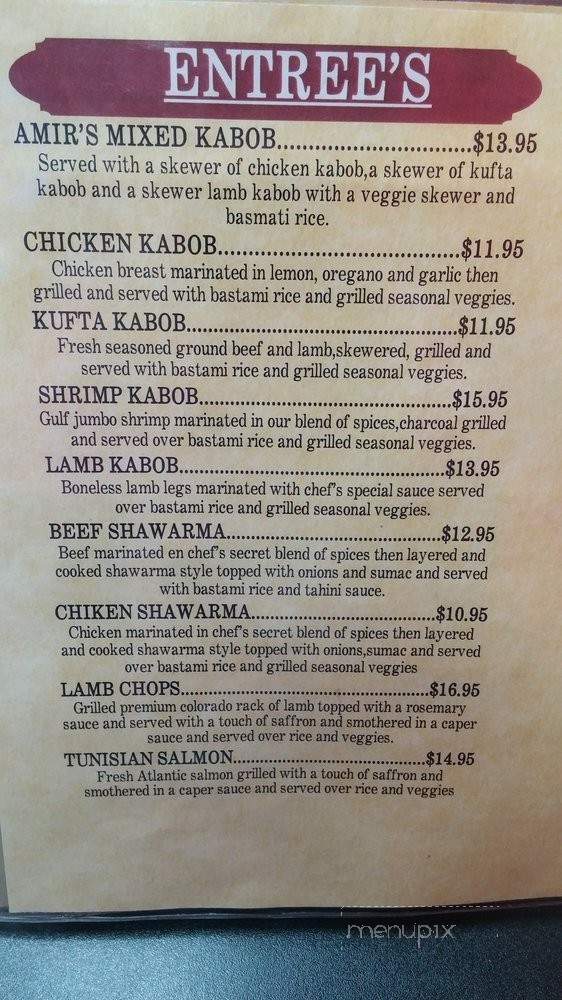 Amir's Kabob - Visalia, CA menu_pic