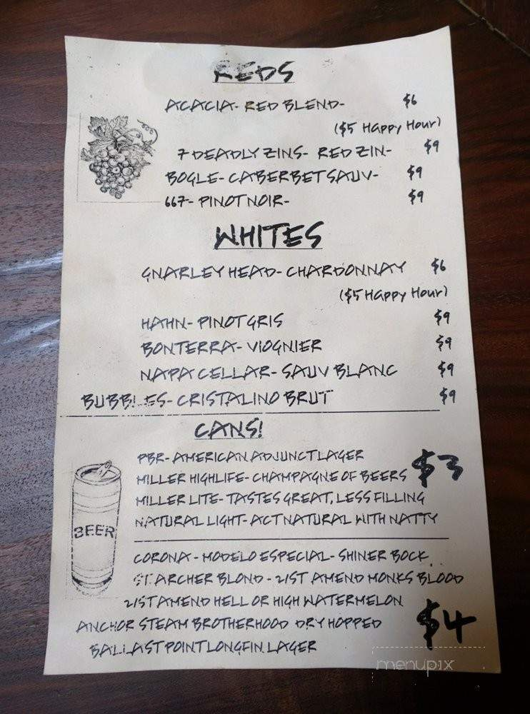Mad Oak - Oakland, CA menu_pic