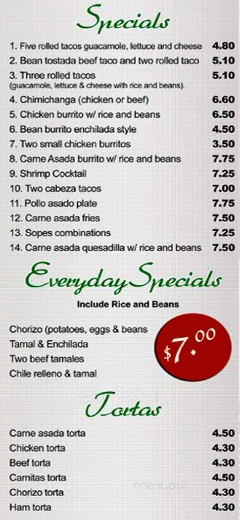 Rigoberto's Taco Shop - San Diego, CA menu_pic