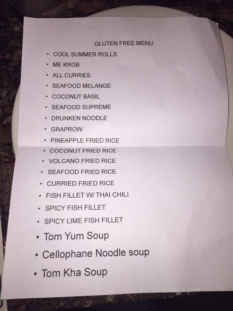 Beyond Thai Cuisine - Aliso Viejo, CA menu_pic