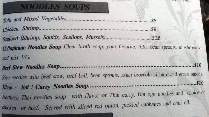 Beyond Thai Cuisine - Aliso Viejo, CA menu_pic