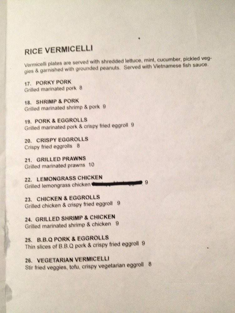 Pho Spot - San Jose, CA menu_pic