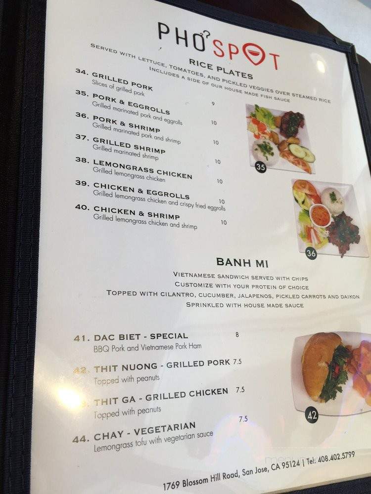 Pho Spot - San Jose, CA menu_pic