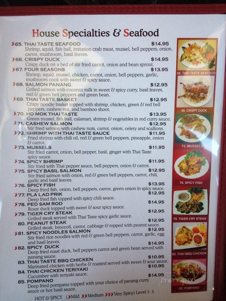 Thai Taste 2 - San Diego, CA menu_pic