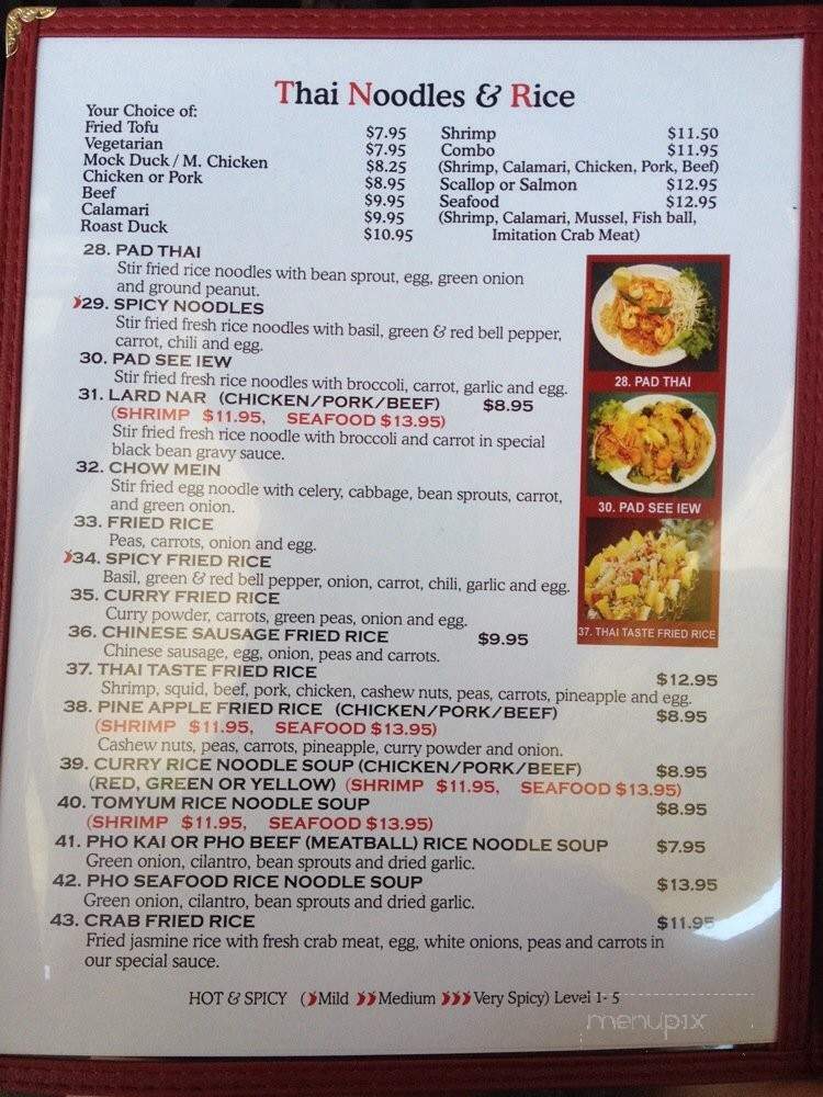 Thai Taste 2 - San Diego, CA menu_pic
