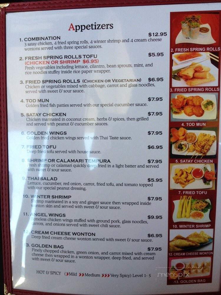 Thai Taste 2 - San Diego, CA menu_pic