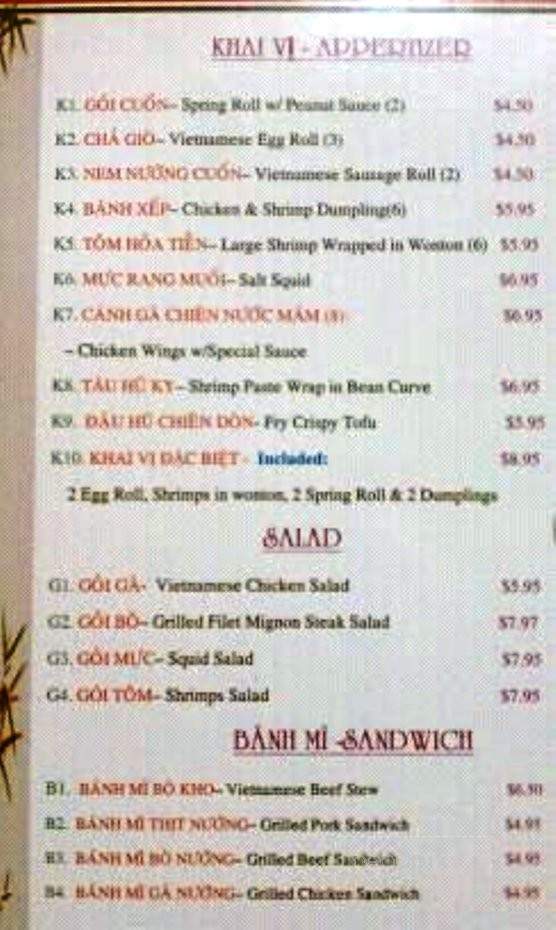 Pho 2012 Bistro - Anaheim, CA menu_pic