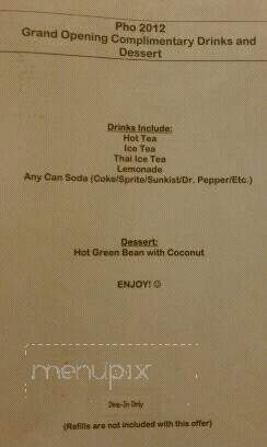 Pho 2012 Bistro - Anaheim, CA menu_pic