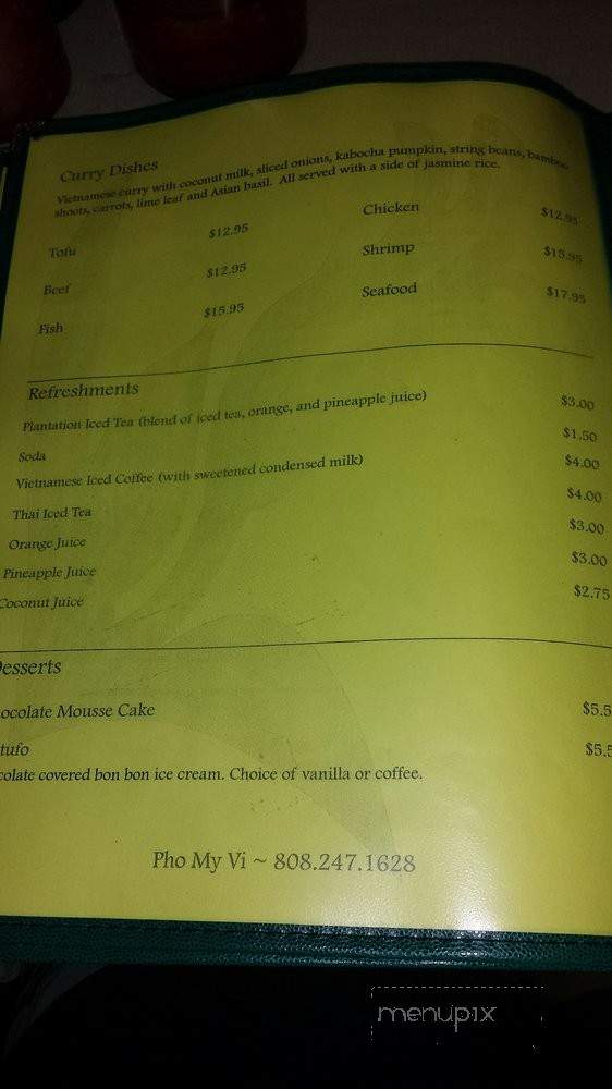 Pho My Vi - Kaneohe, HI menu_pic