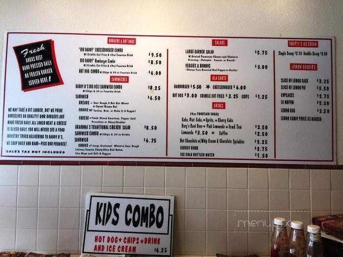 Daddy O's Rockin Cafe - Upland, CA menu_pic