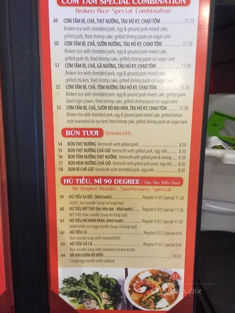Com 90 Degree - San Jose, CA menu_pic