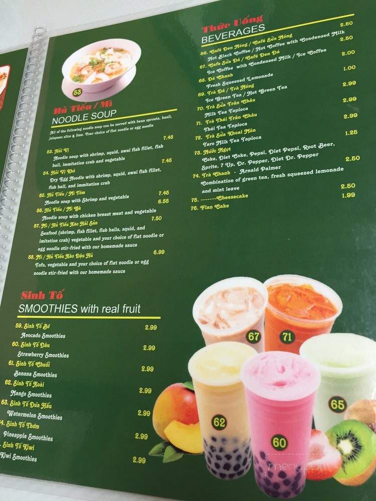 Pho Bac - Los Angeles, CA menu_pic