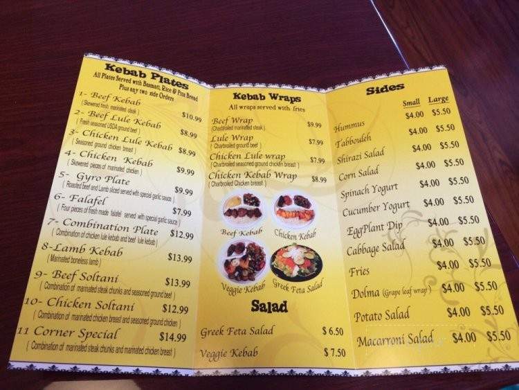 Corner Kebab - San Fernando, CA menu_pic