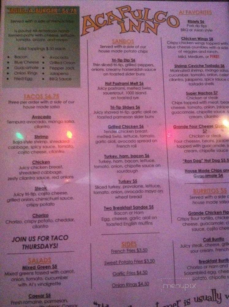 Acapulco Inn - Long Beach, CA menu_pic