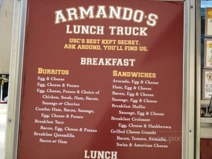 Armando's Lunch Truck - Los Angeles, CA menu_pic