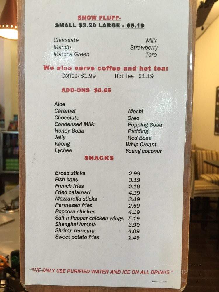 Bobalicious Tea House and Water - Rancho Cucamonga, CA menu_pic