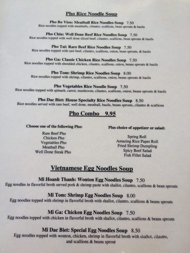 La Pho - Irvine, CA menu_pic