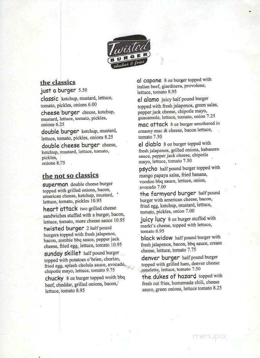 Twisted Burger - Grayslake, IL menu_pic