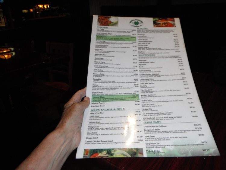 Brien O'Connors - Lakewood, CA menu_pic