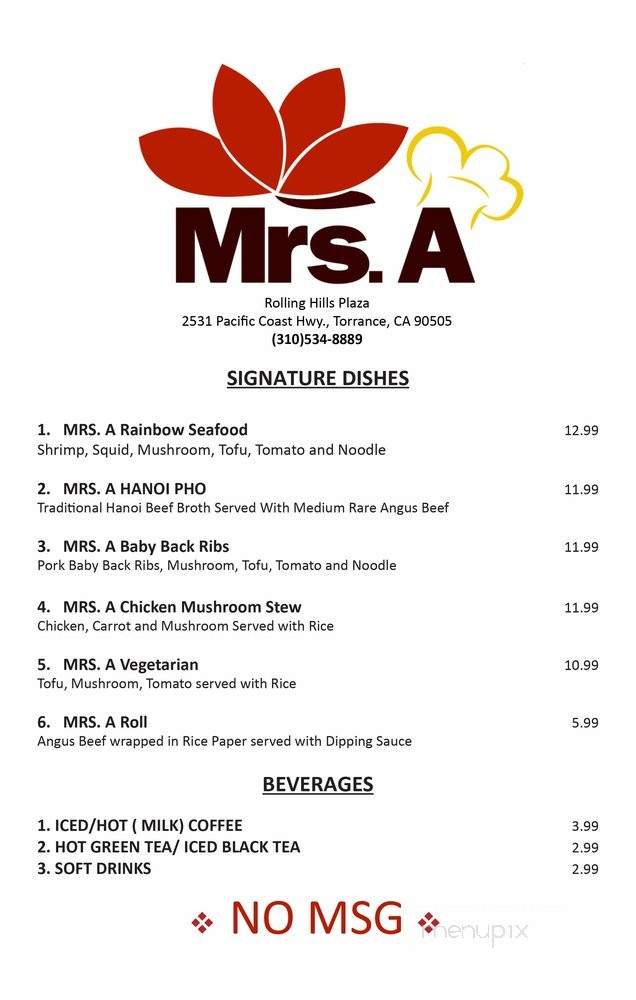 Mrs A - Torrance, CA menu_pic
