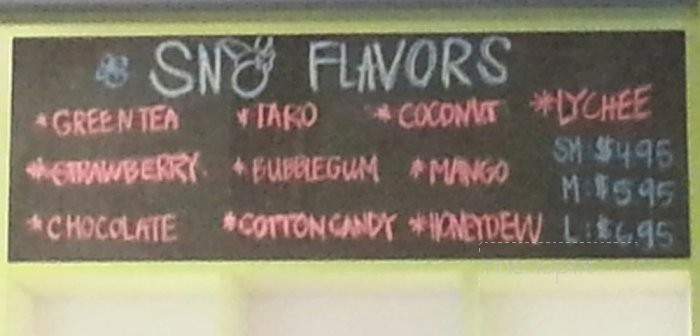 Fluffy Sno - Folsom, CA menu_pic