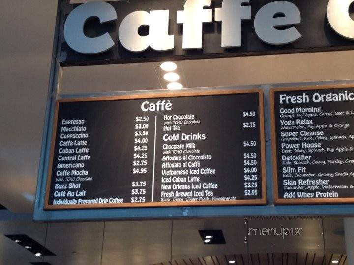 Caffe Central - San Jose, CA menu_pic