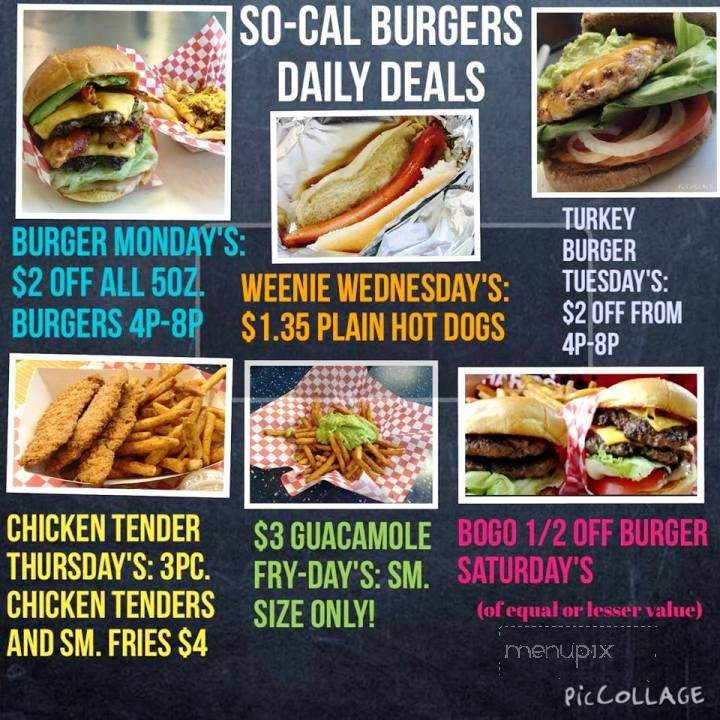 So-Cal Burgers Chill & Grill - Los Angeles, CA menu_pic