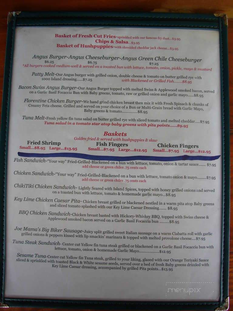 Burdines Waterfront Bar & Grill - Marathon, FL menu_pic