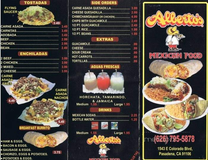 Javier's - Pasadena, CA menu_pic