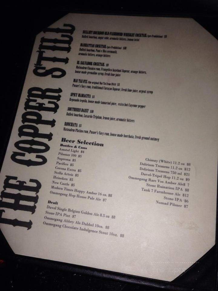 The Copper Still - Los Angeles, CA menu_pic