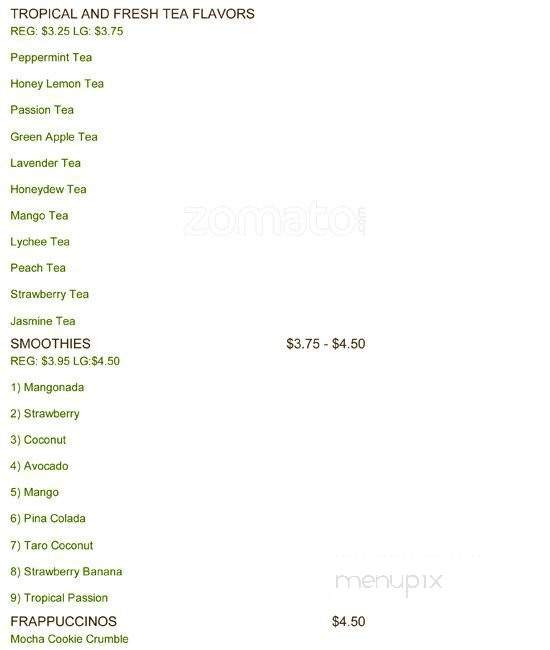 Java Land Coffee Haus - Richardson, TX menu_pic