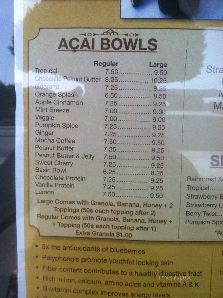 Beach Bowls Acai Cafe - Redondo Beach, CA menu_pic