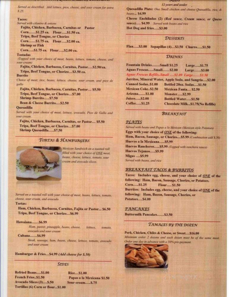 Dona Mary - Plano, TX menu_pic