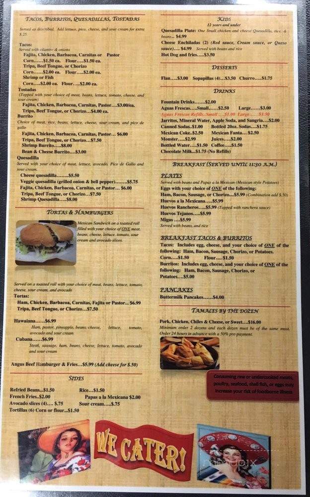 Dona Mary - Plano, TX menu_pic