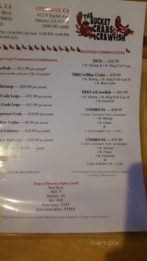 The Bucket Crabs And Crawfish - Norwalk, CA menu_pic