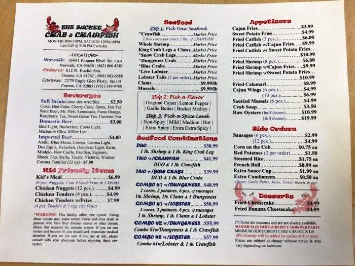 The Bucket Crabs And Crawfish - Norwalk, CA menu_pic