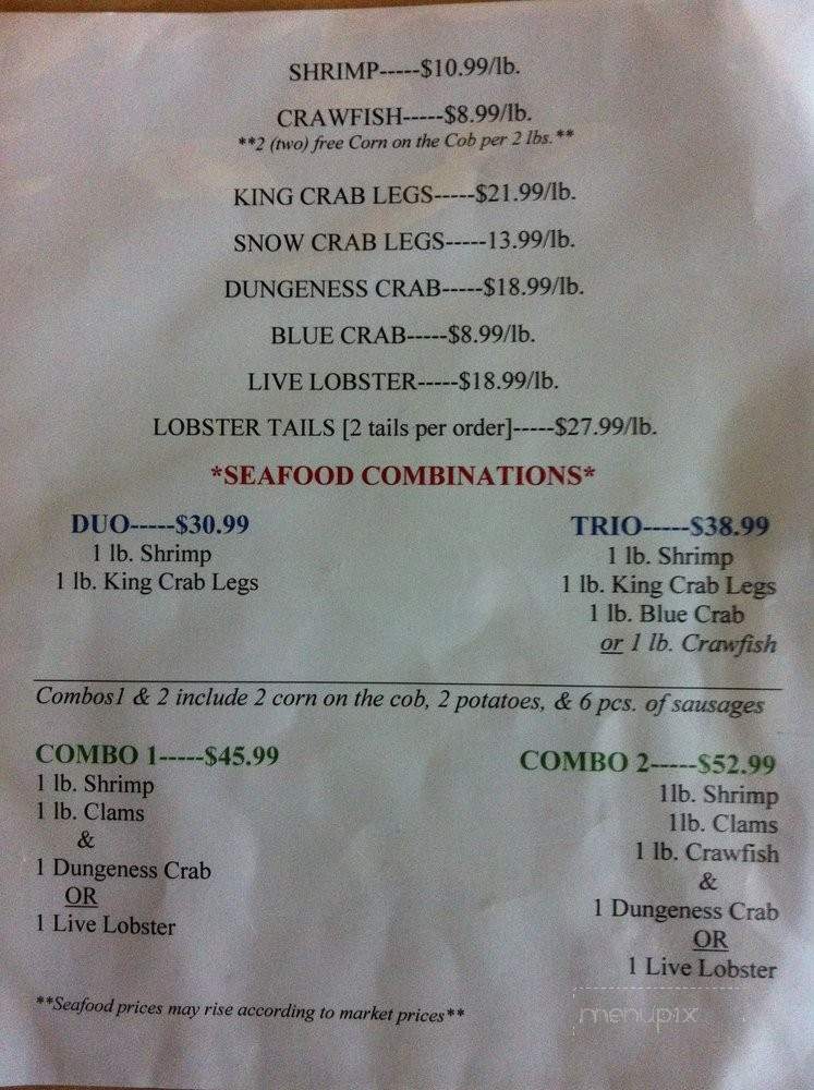 The Bucket Crabs And Crawfish - Norwalk, CA menu_pic