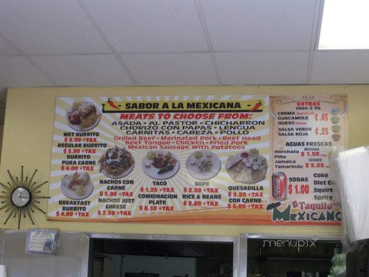 El Taquito Mexicano - Pasadena, CA menu_pic
