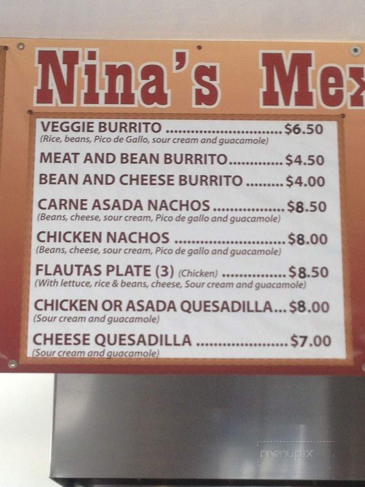 Nina's Mexican Food - Los Angeles, CA menu_pic