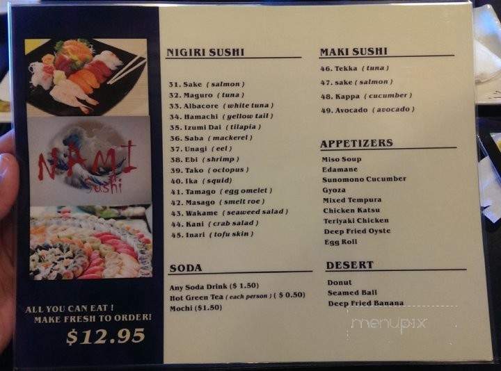 Nami Sushi - Davis, CA menu_pic