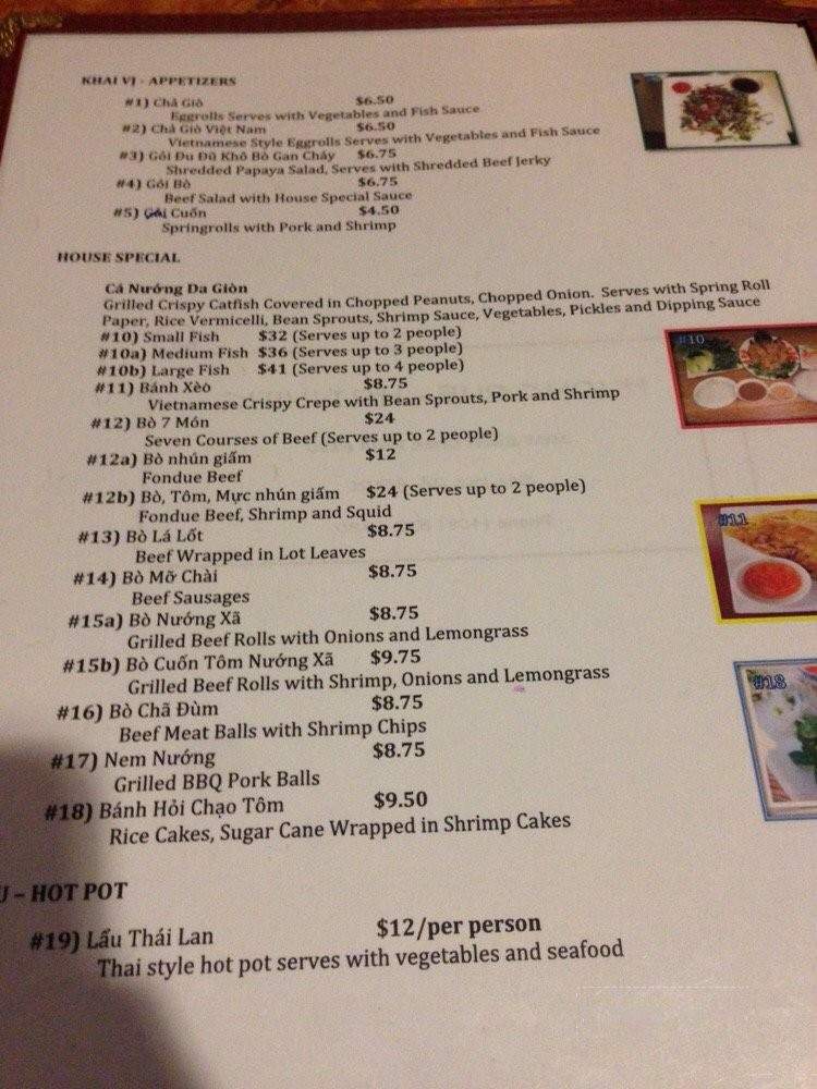 Huong Que - San Jose, CA menu_pic