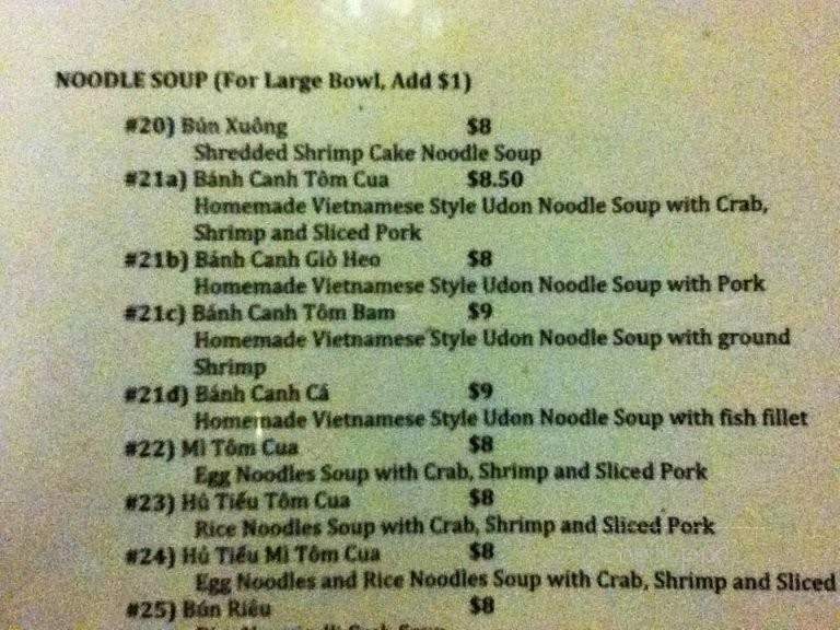 Huong Que - San Jose, CA menu_pic