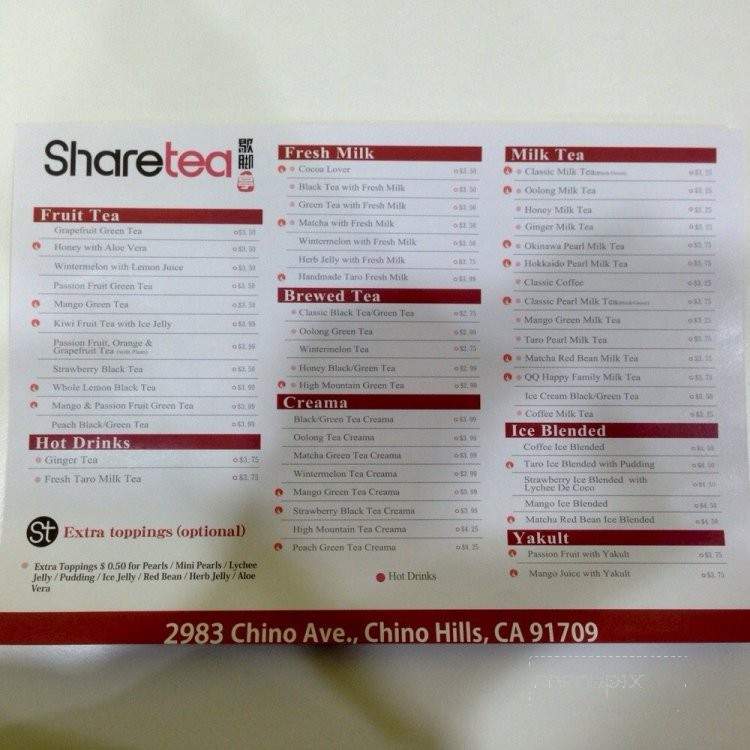 /250854458/Sharetea-Menu-Chino-Hills-CA - Chino Hills, CA