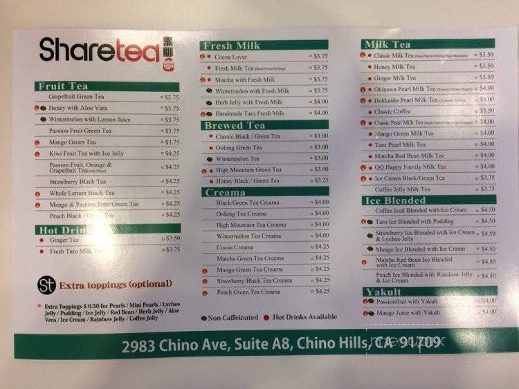 /250854458/Sharetea-Menu-Chino-Hills-CA - Chino Hills, CA