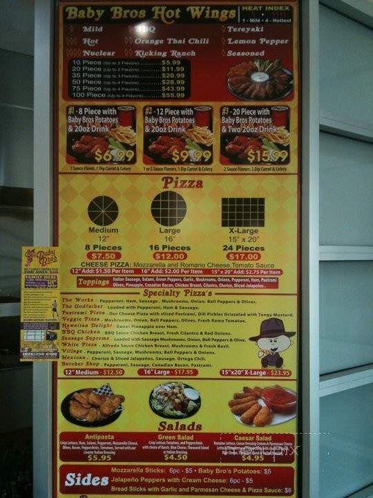 Baby Bros Pizza & Wings - El Monte, CA menu_pic