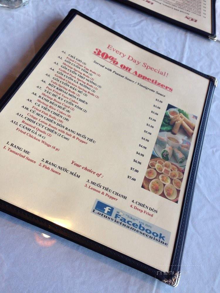 Lotus Vietnamese - Duluth, GA menu_pic