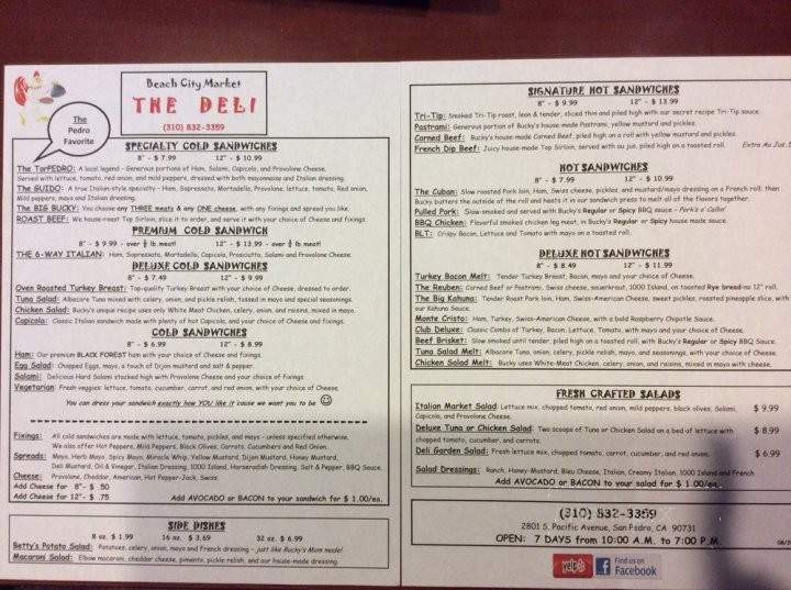 Beach City Market The Deli - San Pedro, CA menu_pic