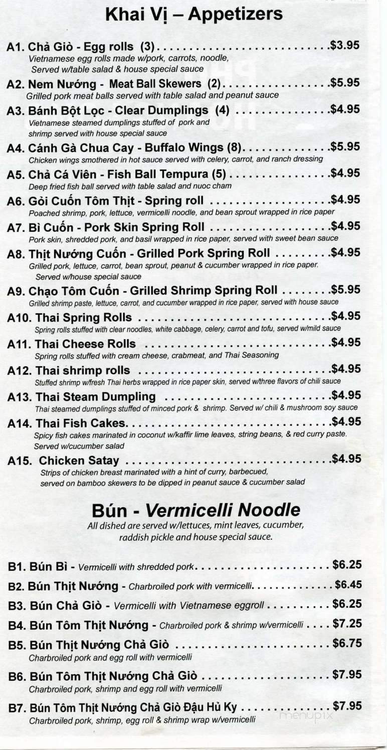 Pho Hoang Long - Marietta, GA menu_pic