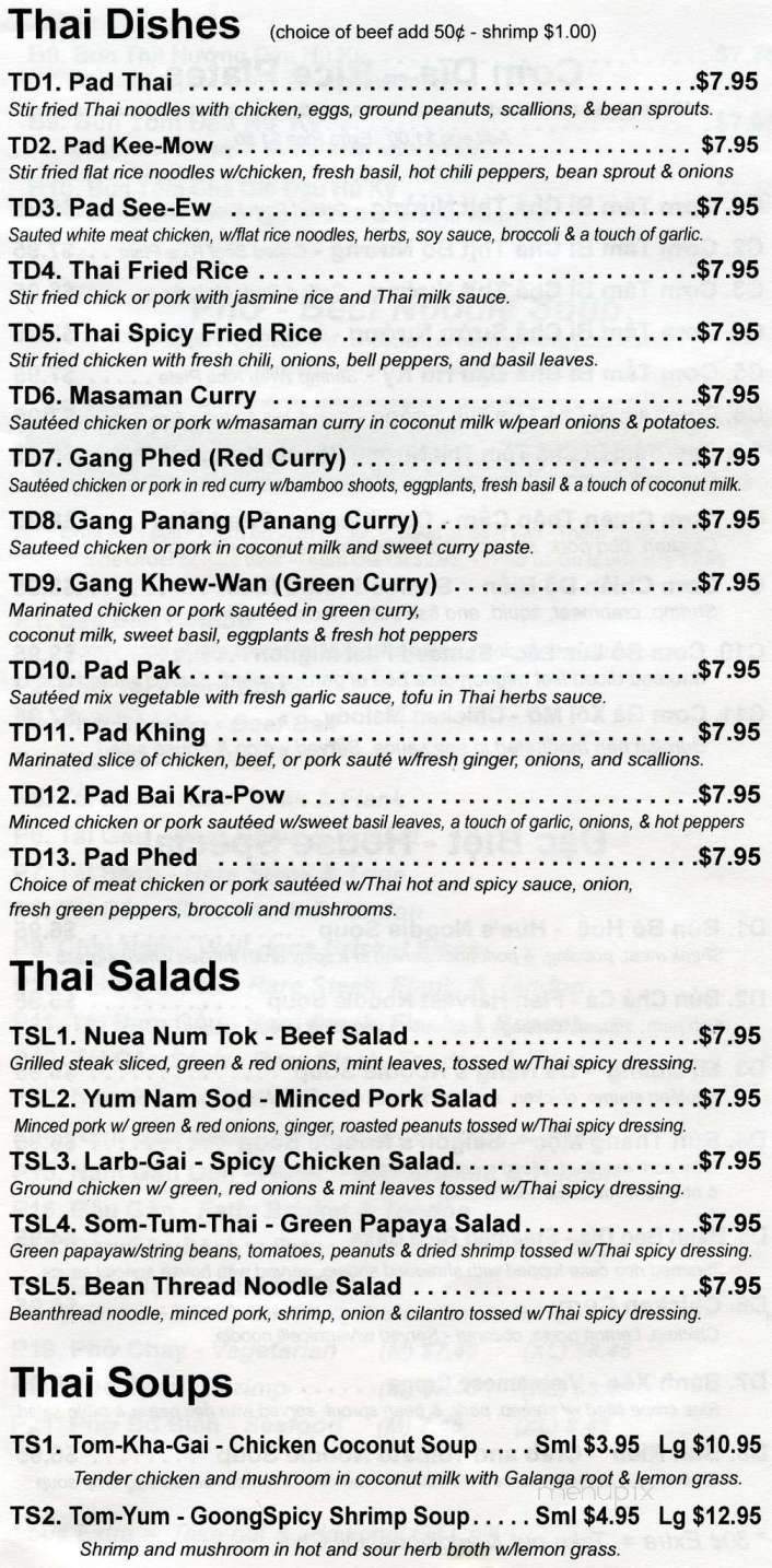 Pho Hoang Long - Marietta, GA menu_pic